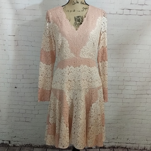 ANTONIO MELANI Dresses & Skirts - ANTONIO MELANI V Neck Full Lace Midi Dress